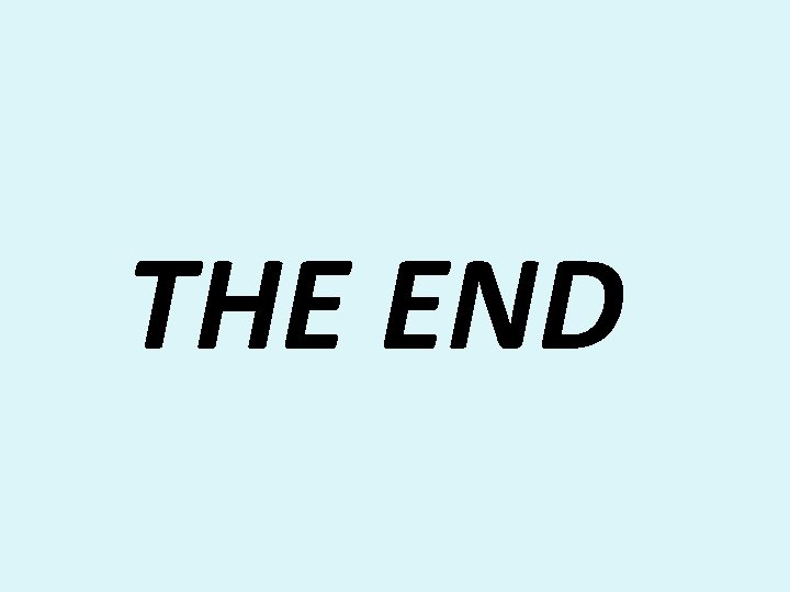 THE END THE END