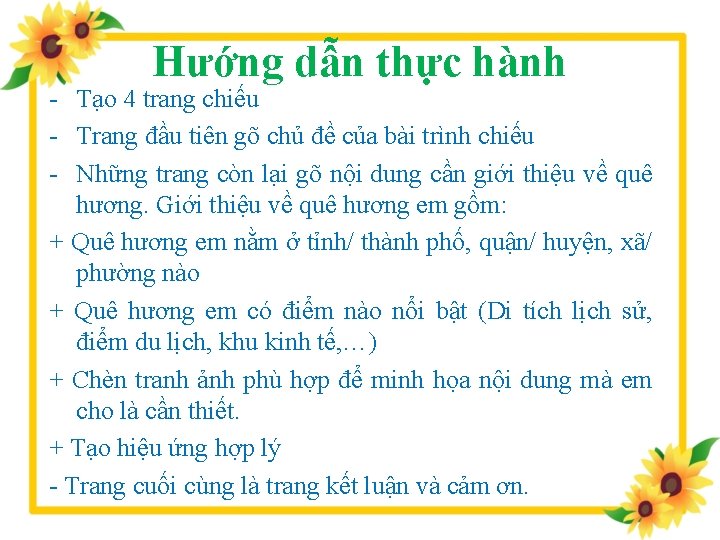 Hướng dẫn thực hành - Tạo 4 trang chiếu - Trang đầu tiên gõ