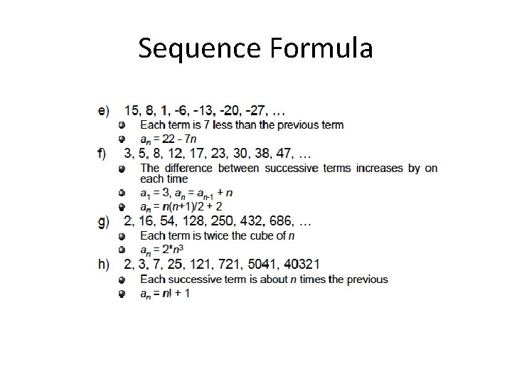 Sequence Formula 
