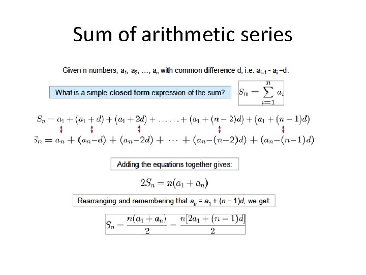 Sum of arithmetic series 
