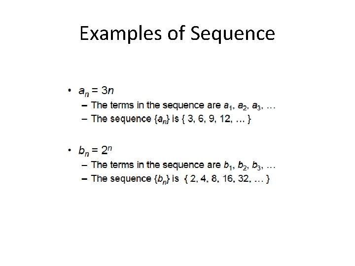 Examples of Sequence 
