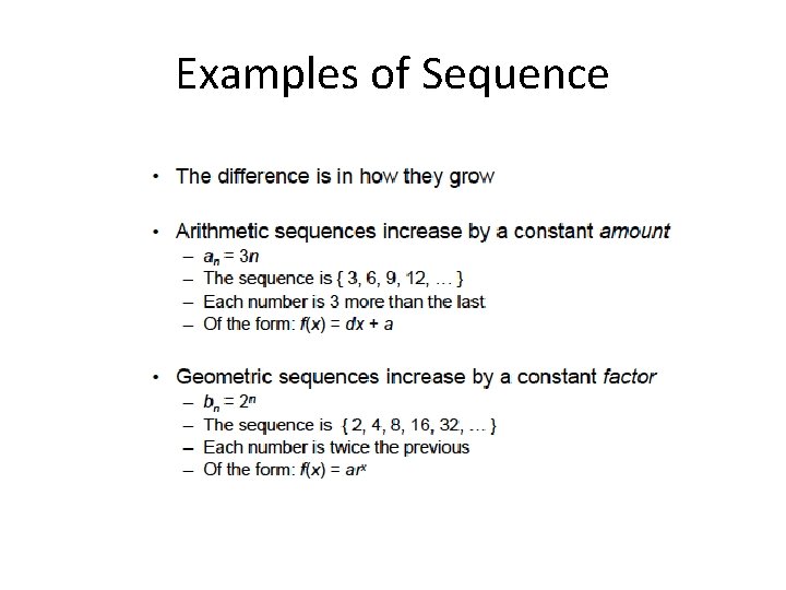 Examples of Sequence 