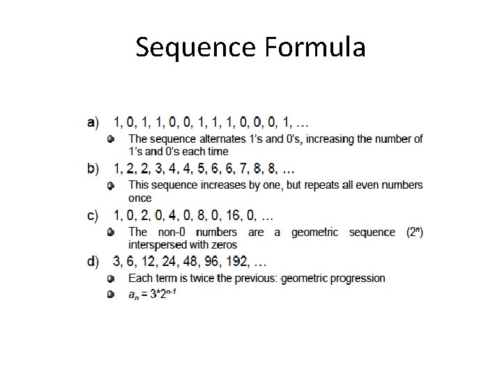 Sequence Formula 