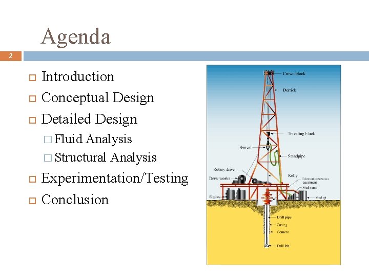 Agenda 2 Introduction Conceptual Design Detailed Design � Fluid Analysis � Structural Analysis Experimentation/Testing