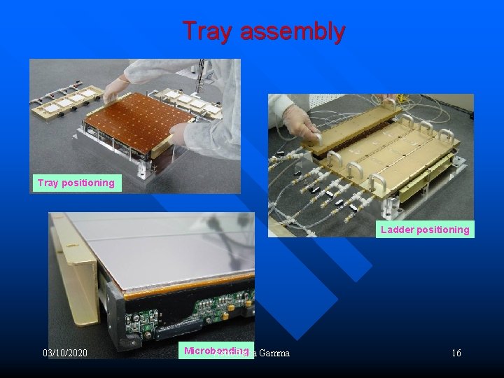 Tray assembly Tray positioning Ladder positioning 03/10/2020 Microbonding Astrofisica Gamma 16 