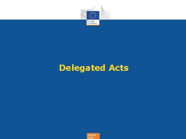 Delegated Acts Regional Policy 