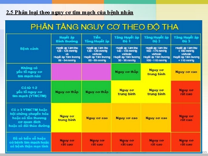 2. 5 Phân loại theo nguy cơ tim mạch của bệnh nhân www. trungtamtinhoc.