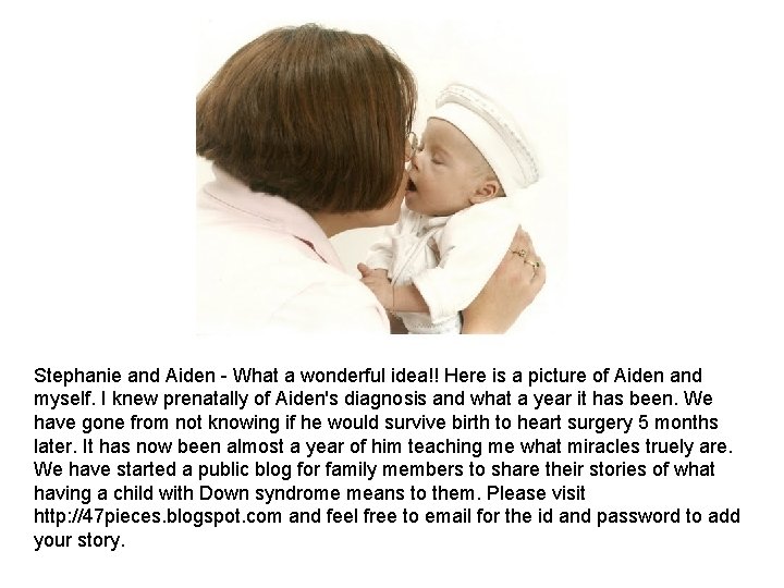 Stephanie and Aiden What a wonderful idea!! Here is a picture of Aiden and Stephanie and Aiden What a wonderful idea!! Here is a picture of Aiden and