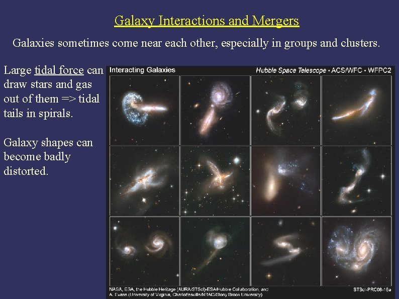 Galaxy Interactions and Mergers Galaxies sometimes come near each other, especially in groups and