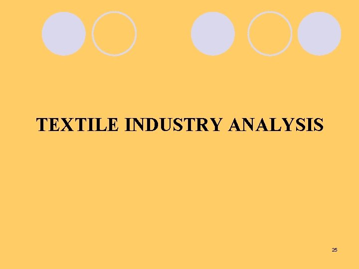 TEXTILE INDUSTRY ANALYSIS 25 