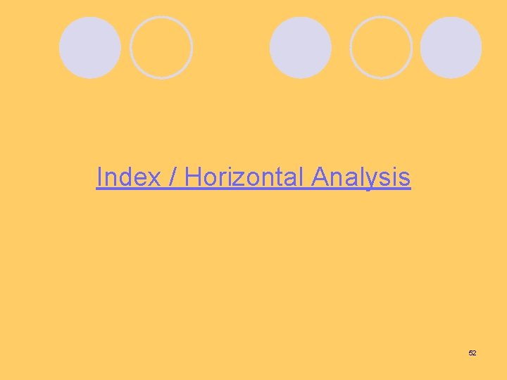 Index / Horizontal Analysis 52 