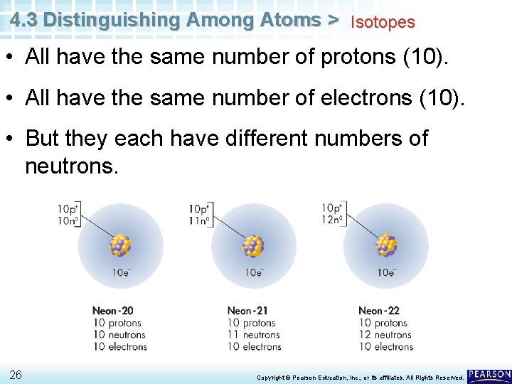 4. 3 Distinguishing Among Atoms > Isotopes • All have the same number of