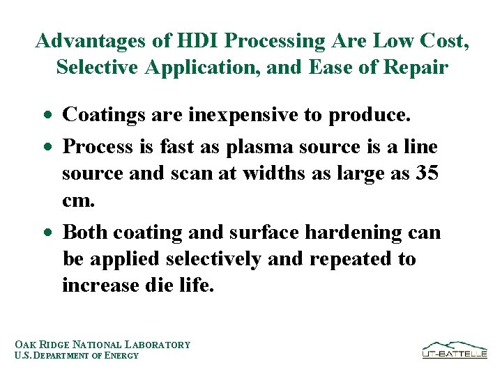 Advantages of HDI Processing Are Low Cost, Selective Application, and Ease of Repair ·