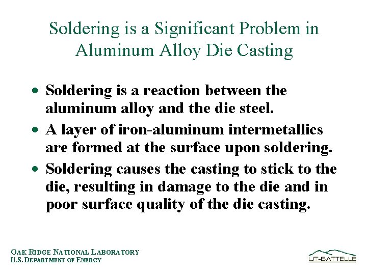 Soldering is a Significant Problem in Aluminum Alloy Die Casting · Soldering is a