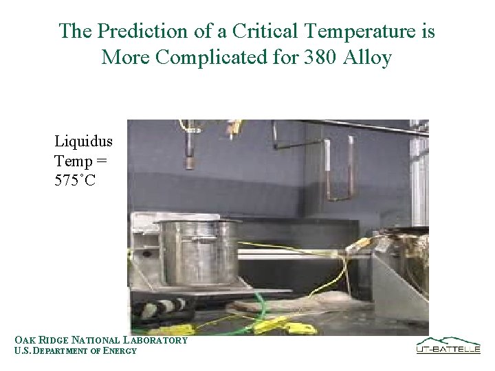 The Prediction of a Critical Temperature is More Complicated for 380 Alloy Liquidus Temp