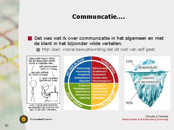 Communcatie…. g Dat was wat ik over communicatie in het algemeen en met de