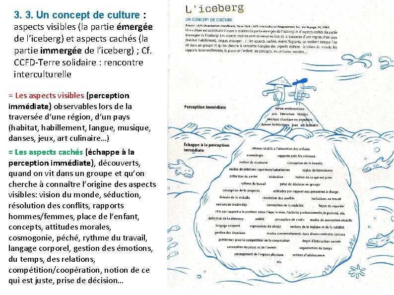 3. 3. Un concept de culture : aspects visibles (la partie émergée de l’iceberg)