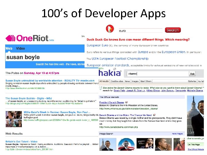 100’s of Developer Apps 