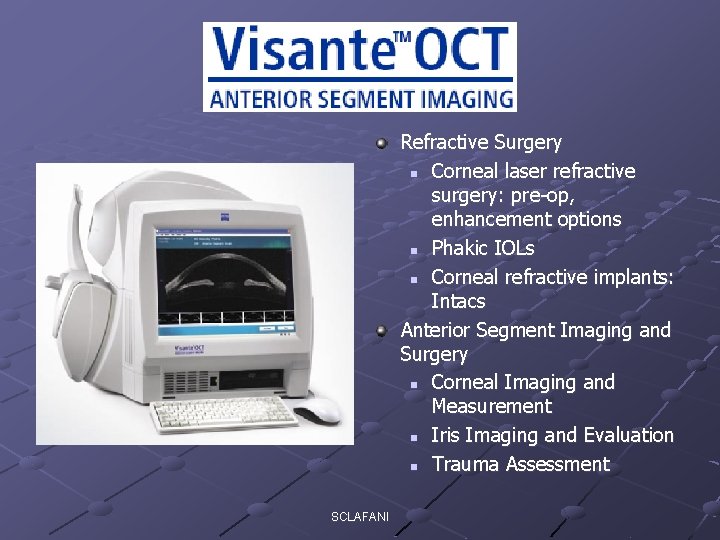 Refractive Surgery n Corneal laser refractive surgery: pre-op, enhancement options n Phakic IOLs n