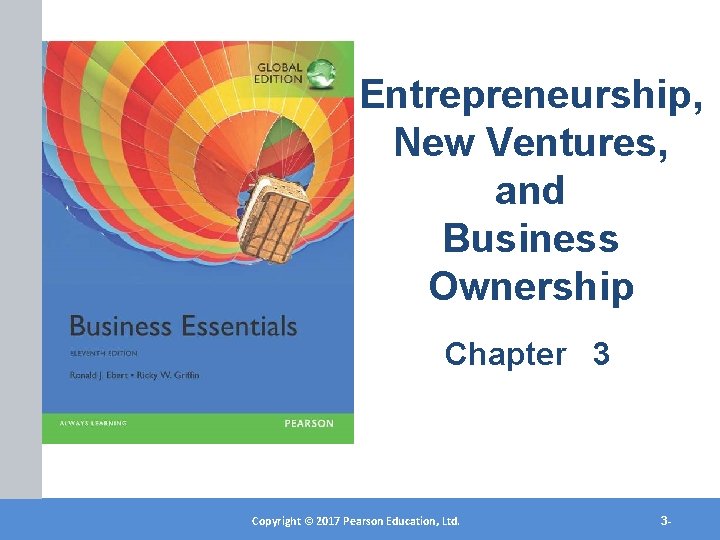 Entrepreneurship, New Ventures, and Business Ownership Chapter 3 Copyright © 2012 Pearson Education, Inc.