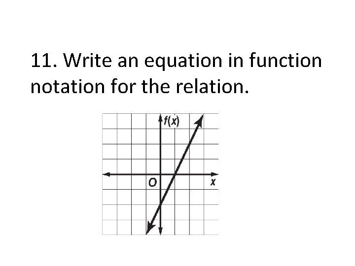11. Write an equation in function notation for the relation. 