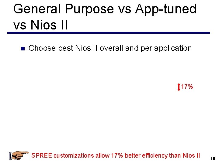 General Purpose vs App-tuned vs Nios II n Choose best Nios II overall and