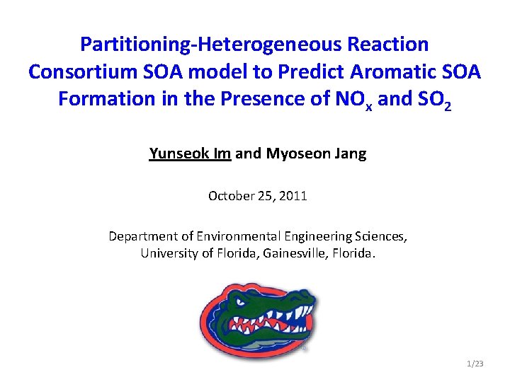 Partitioning-Heterogeneous Reaction Consortium SOA model to Predict Aromatic SOA Formation in the Presence of