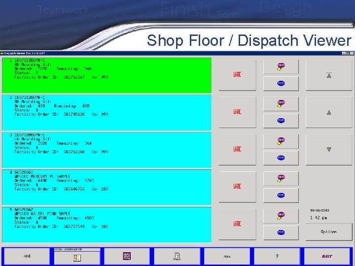 Shop Floor / Dispatch Viewer 