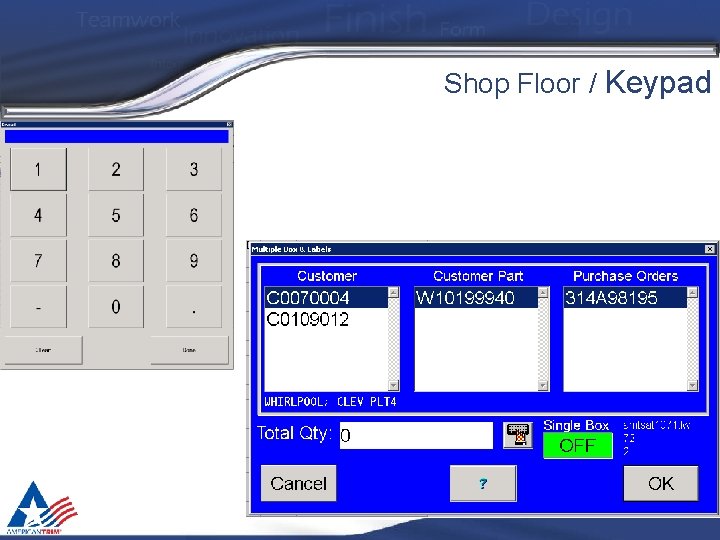 Shop Floor / Keypad 