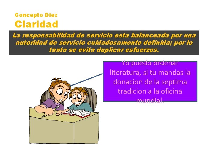 Concepto Diez Claridad La responsabilidad de servicio esta balanceada por una autoridad de servicio