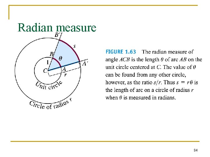 Radian measure 84 Radian measure 84