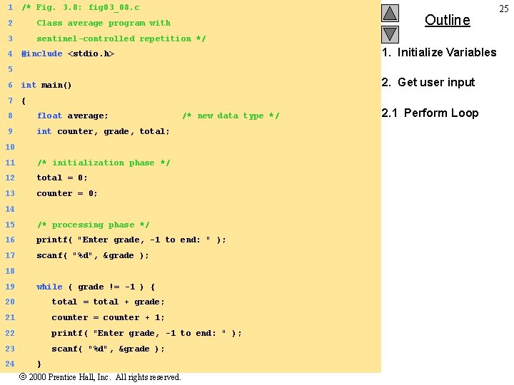 1 /* Fig. 3. 8: fig 03_08. c Outline 2 Class average program with