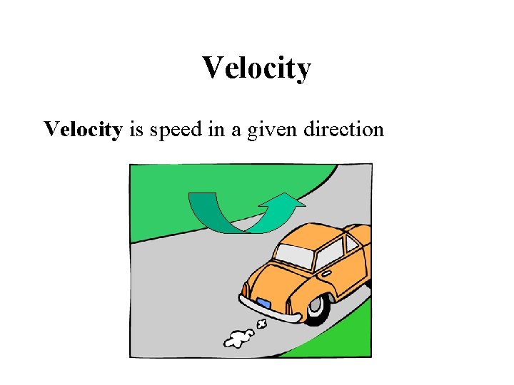  Velocity is speed in a given direction 