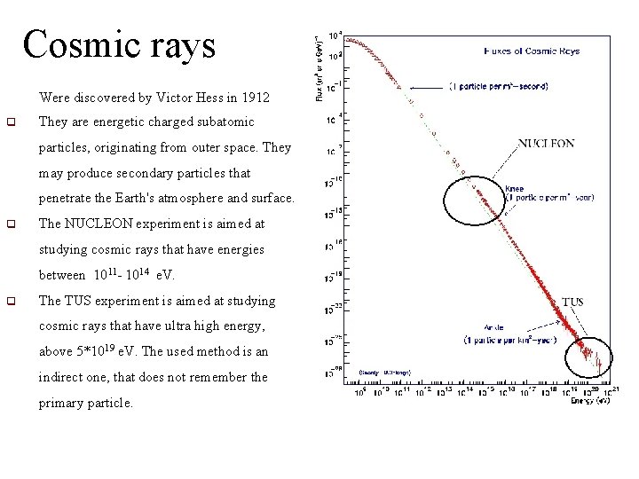 Cosmic rays Were discovered by Victor Hess in 1912 q They are energetic charged