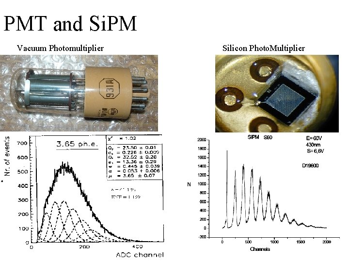 PMT and Si. PM Vacuum Photomultiplier Silicon Photo. Multiplier 