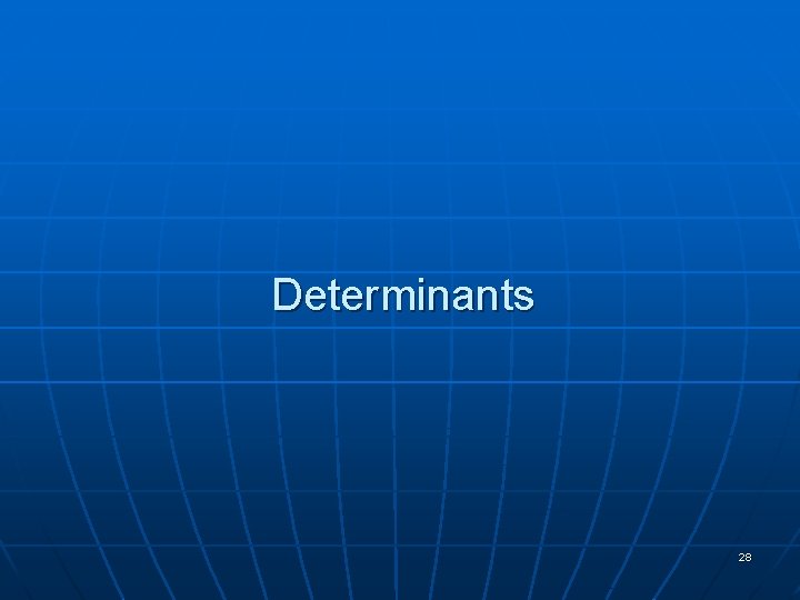Determinants 28 