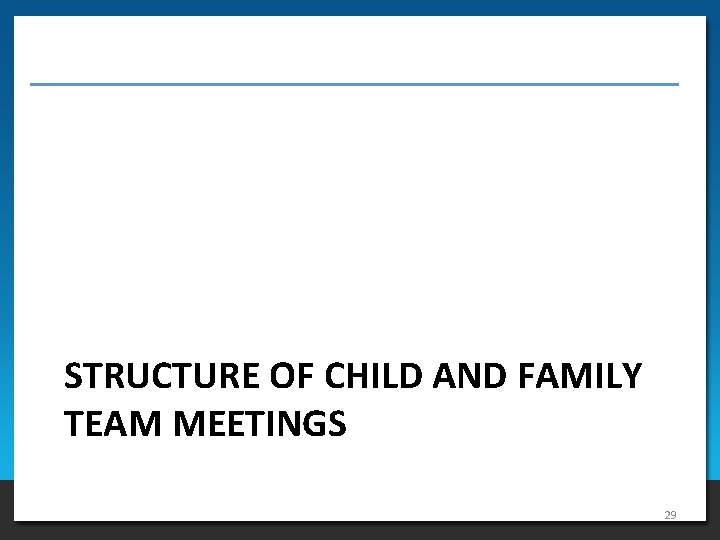 STRUCTURE OF CHILD AND FAMILY TEAM MEETINGS 29 