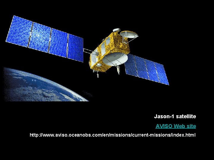 Jason-1 satellite AVISO Web site http: //www. aviso. oceanobs. com/en/missions/current-missions/index. html 
