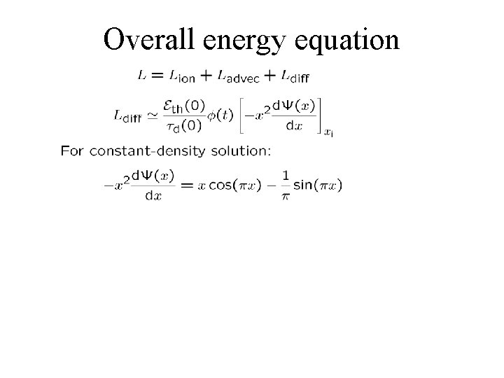 Overall energy equation 