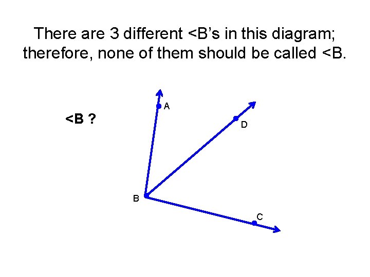 There are 3 different <B’s in this diagram; therefore, none of them should be