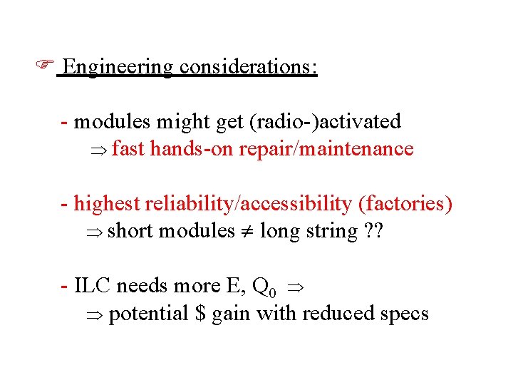 Superconducting Rf Facility Specific Requirements For Protons And
