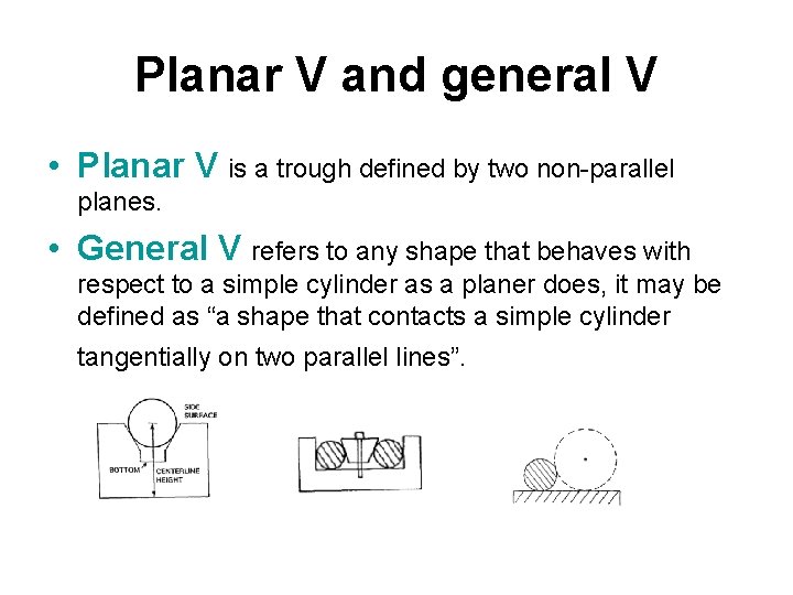 Planar V and general V • Planar V is a trough defined by two