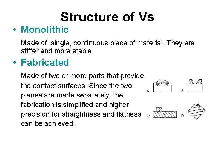 Structure of Vs • Monolithic Made of single, continuous piece of material. They are