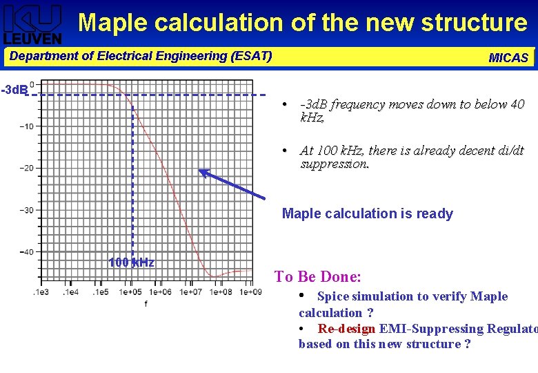 Maple calculation of the new structure Department of Electrical Engineering (ESAT) -3 d. B