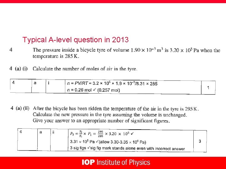 Typical A-level question in 2013 