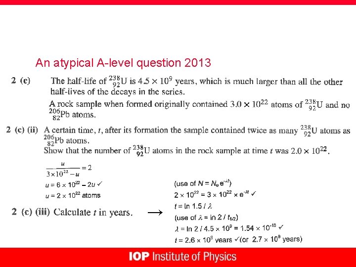 An atypical A-level question 2013 → 