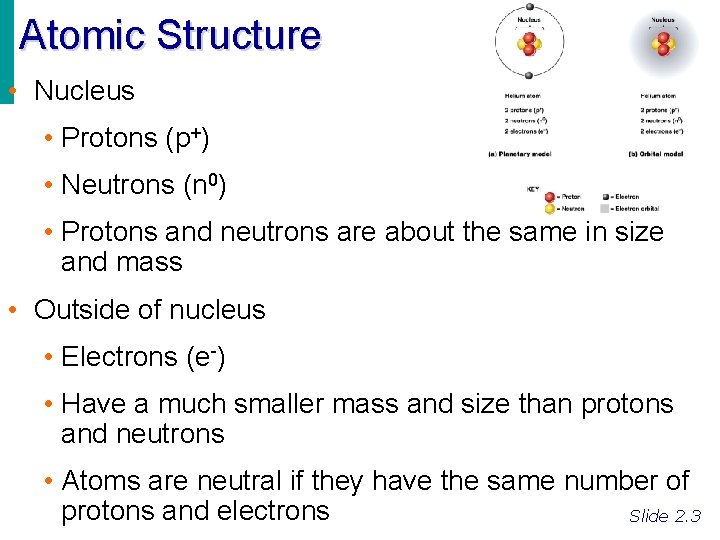 Atomic Structure • Nucleus • Protons (p+) • Neutrons (n 0) • Protons and Atomic Structure • Nucleus • Protons (p+) • Neutrons (n 0) • Protons and
