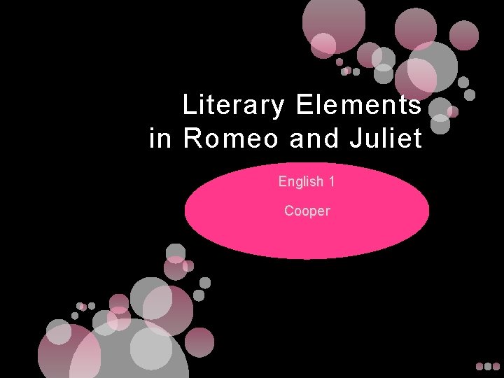 Literary Elements in Romeo and Juliet English 1 Cooper 