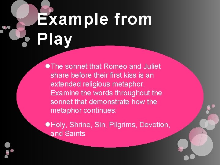 Example from Play The sonnet that Romeo and Juliet share before their first kiss