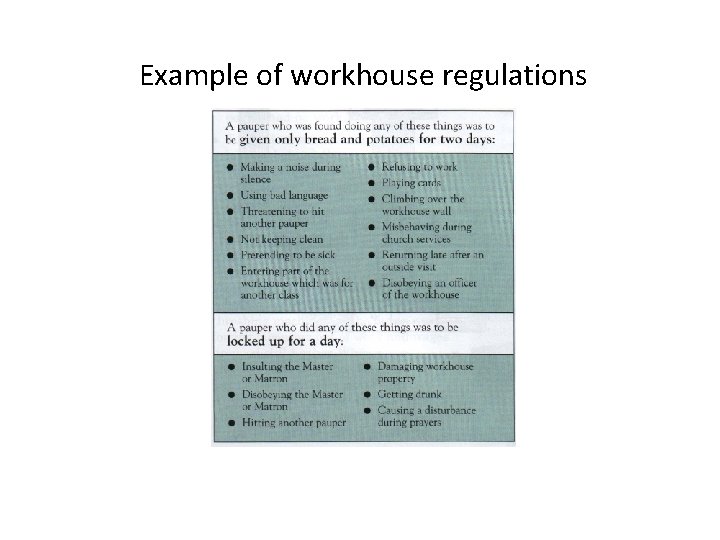 Example of workhouse regulations 